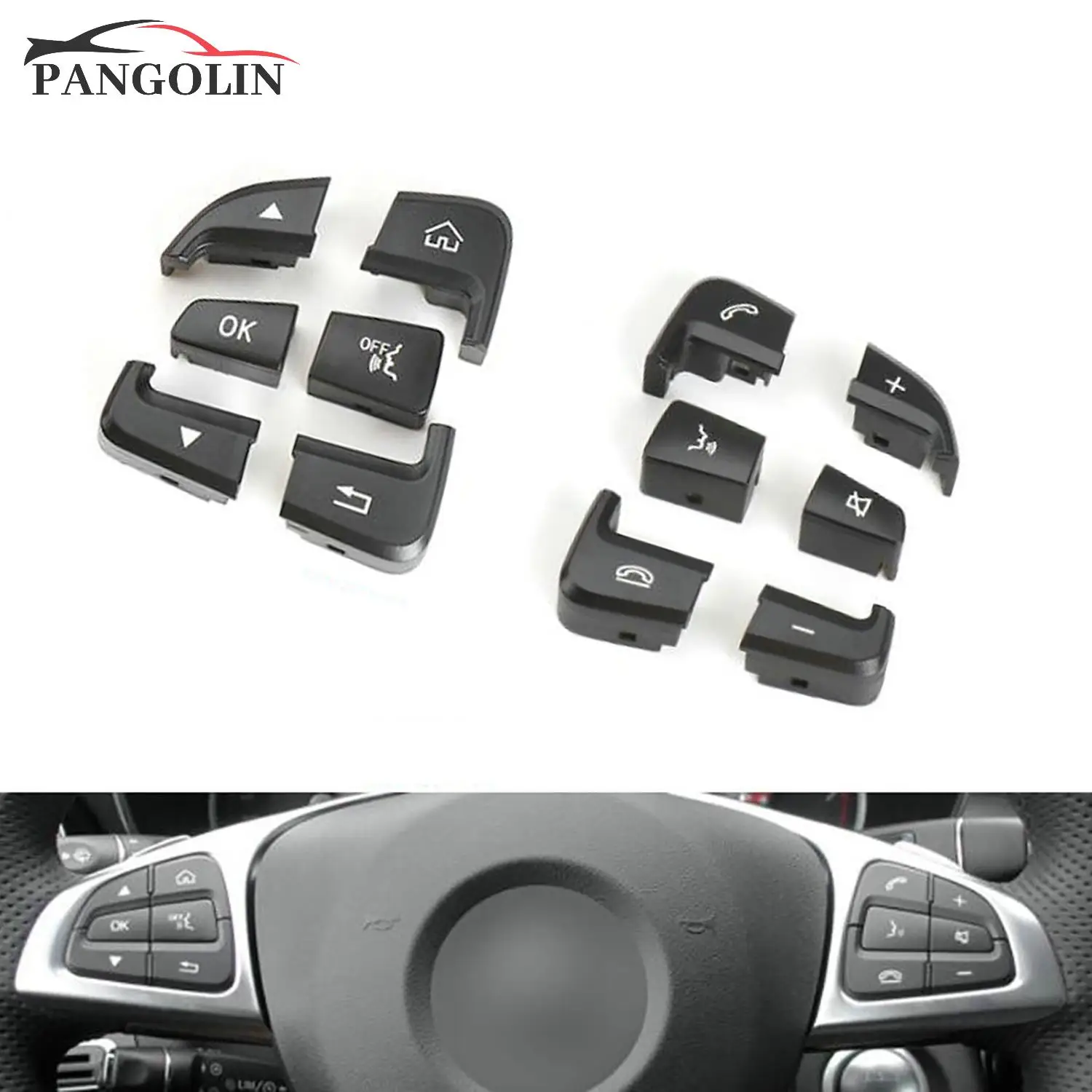 

1 пара автомобильных переключателей на рулевом колесе A0999050200 A0999050300 для Mercedes-Benz W205 C-Class 2015-2020 W253 GLC-Class 2015-2021