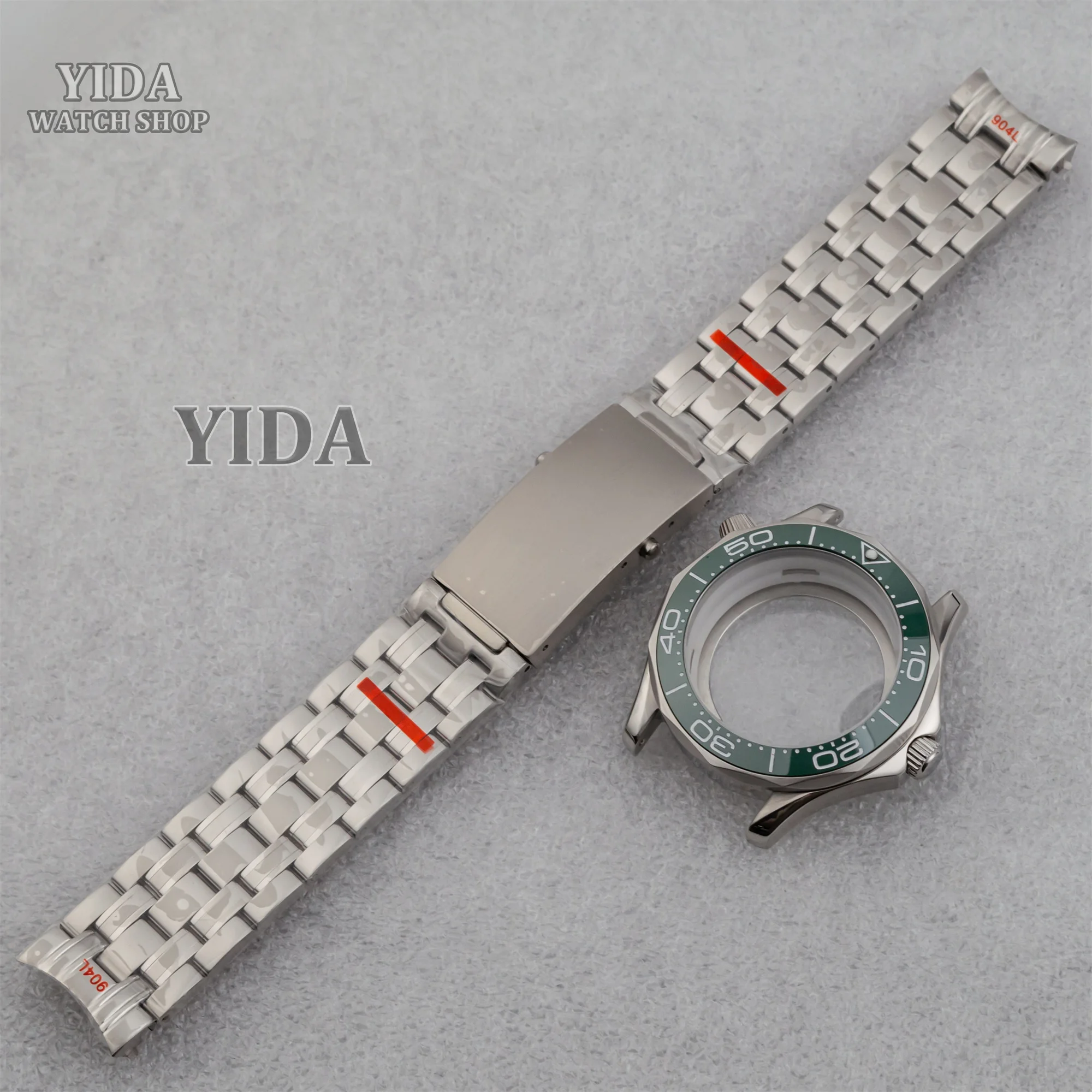 For Seamaster 300 Watch Case Stainless Steel Strap Sapphire Glass 10ATM Waterproof Watchcase fit NH35 Movement Watch Accessories