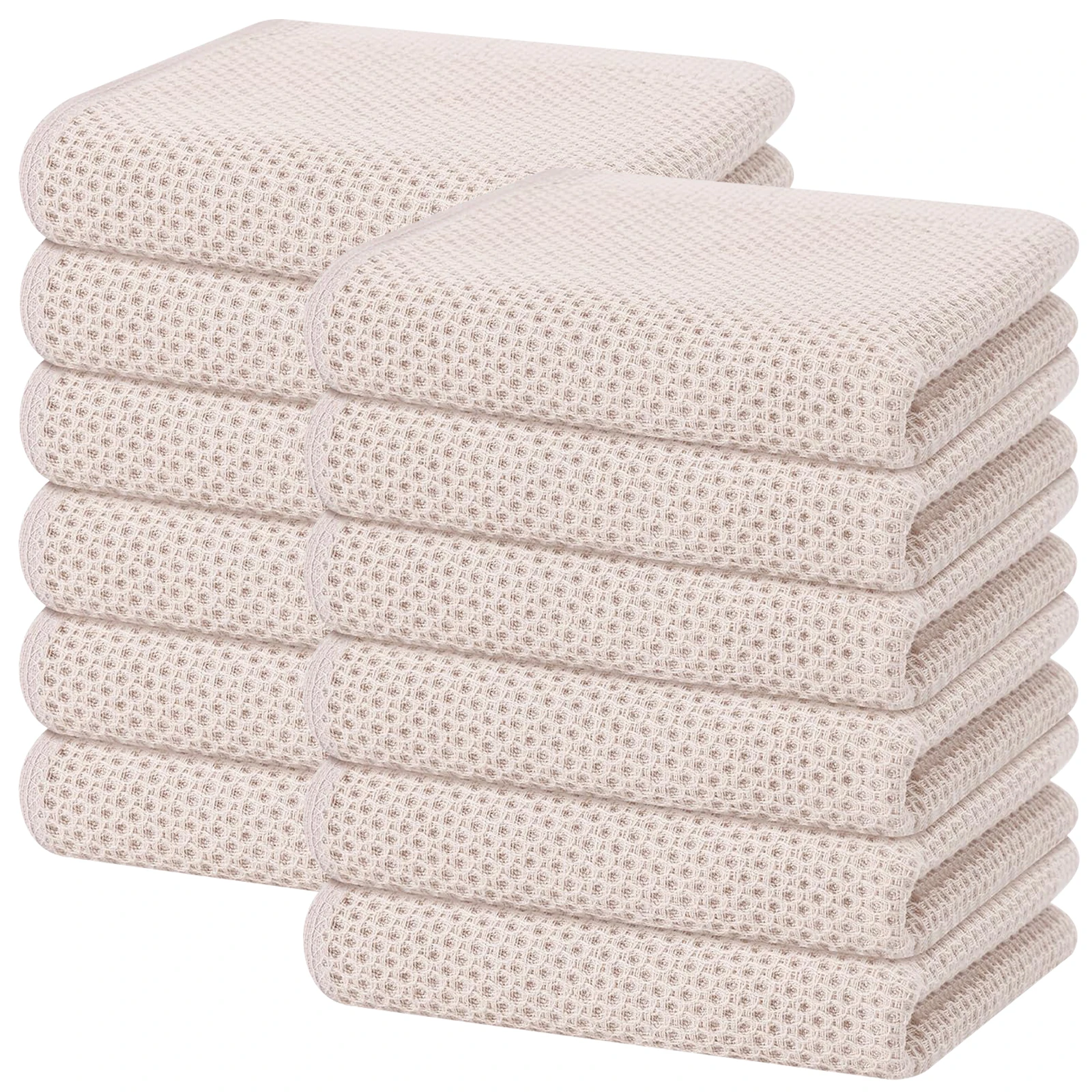 Homaxy 100% Cotton Waffle Weave Kitchen Dish Cloths Ultra Soft Absorbent Quick Drying Dish Towels 12x12 Inches Home Dish Cloths