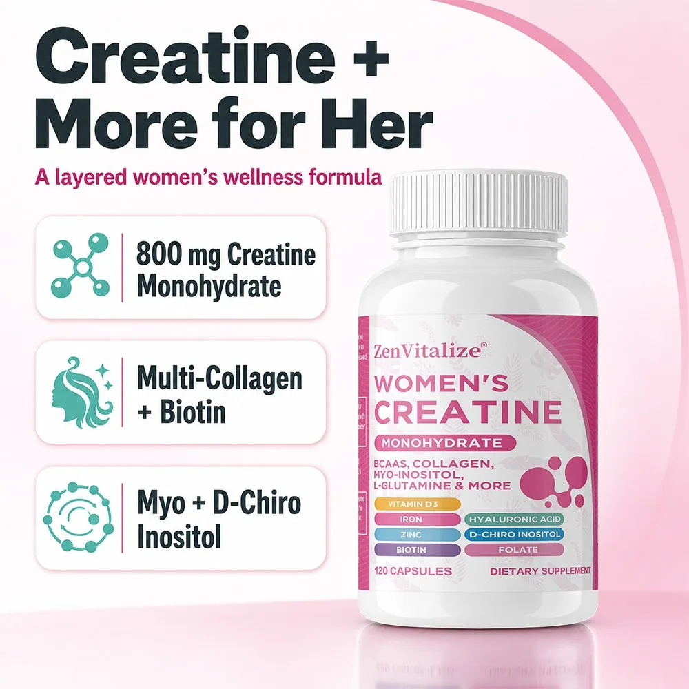 Creatine Monohydrate Capsule - Increases Endurance, Builds Muscle, Improve Athletic Performance, Energy and Focus, Non-GMO
