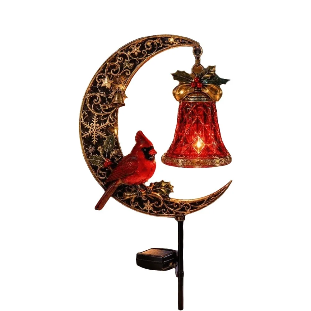 Waterproof Solar Christmas Crescent Garden Light Iron Metal Santa Claus Solar Santa Snowman Light Solar Powered Snowman