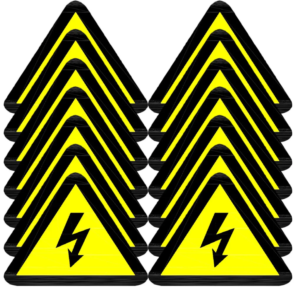 

25Pcs Warning Signs Stickers High Voltage Adhesive Electrical Panel Labels Electric Shock Caution Stickers for Safety