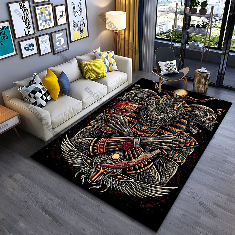 Ancient mythical powerful dark imagery carpet Yoga living room room decor children's crawling mat doormat area rug games mat