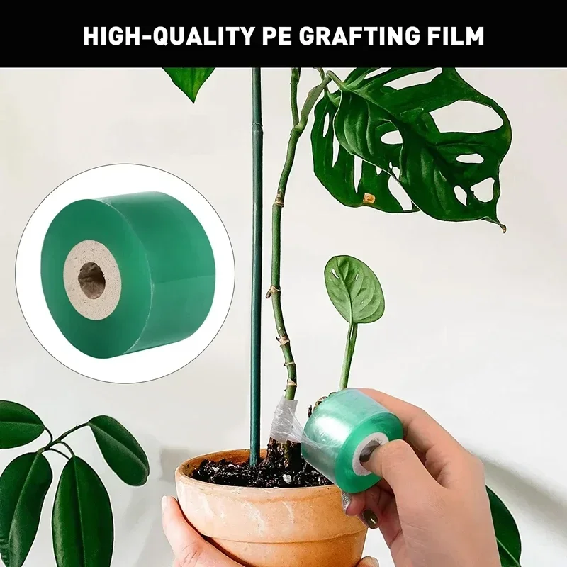 200M PE Grafting Tape Film Self-adhesive Garden Tree Plants Seedlings Vine Tomato Grafting Accessories Stretchable