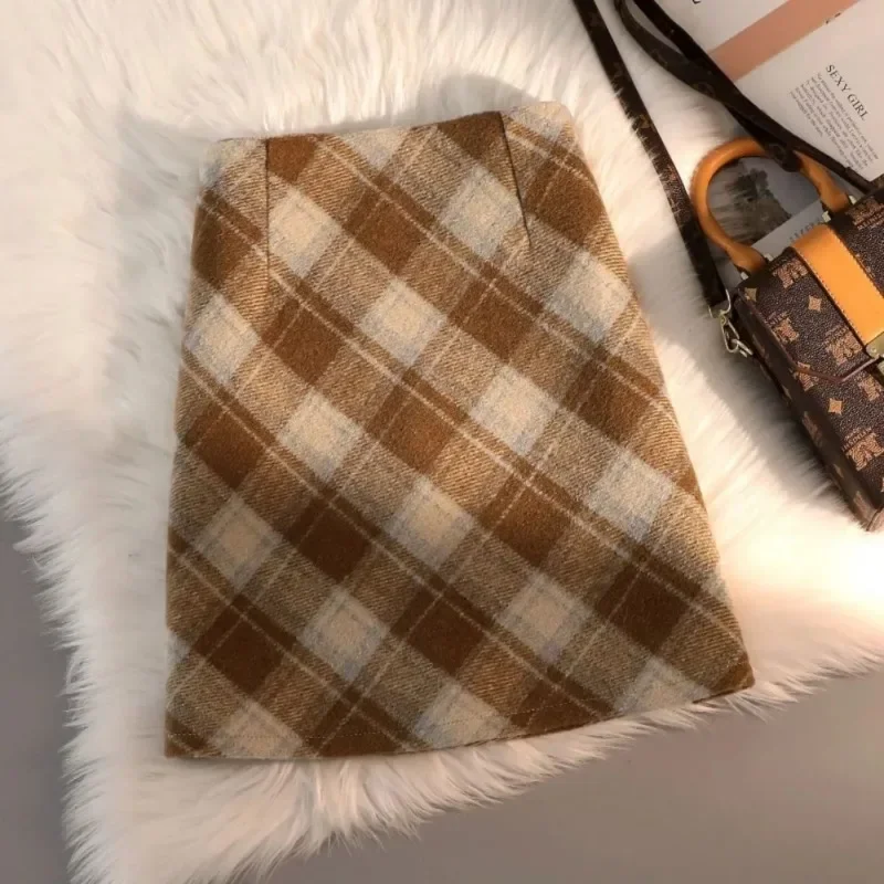 Christmas Plaid Skirts Women Mini Sweet Korean Style Lovely Faldas Ulzzang Casual Autumn Stylish Empire Simple Schoolgirl Cute