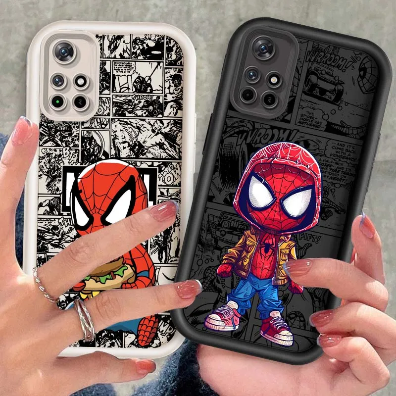 

Marvel Spider Man Cute For Xiaomi Redmi Note 14 13 13R 12 12R 11 11E 11T 11S Pro Plus 5G Eye Ladder Cover