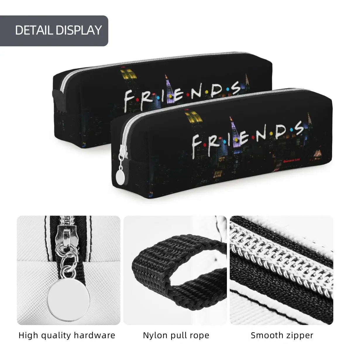 Friends TV Show Pencil Case Classic Cartoon Pen Holder Bag for Student Large Storage Students School Gifts Pencilcases