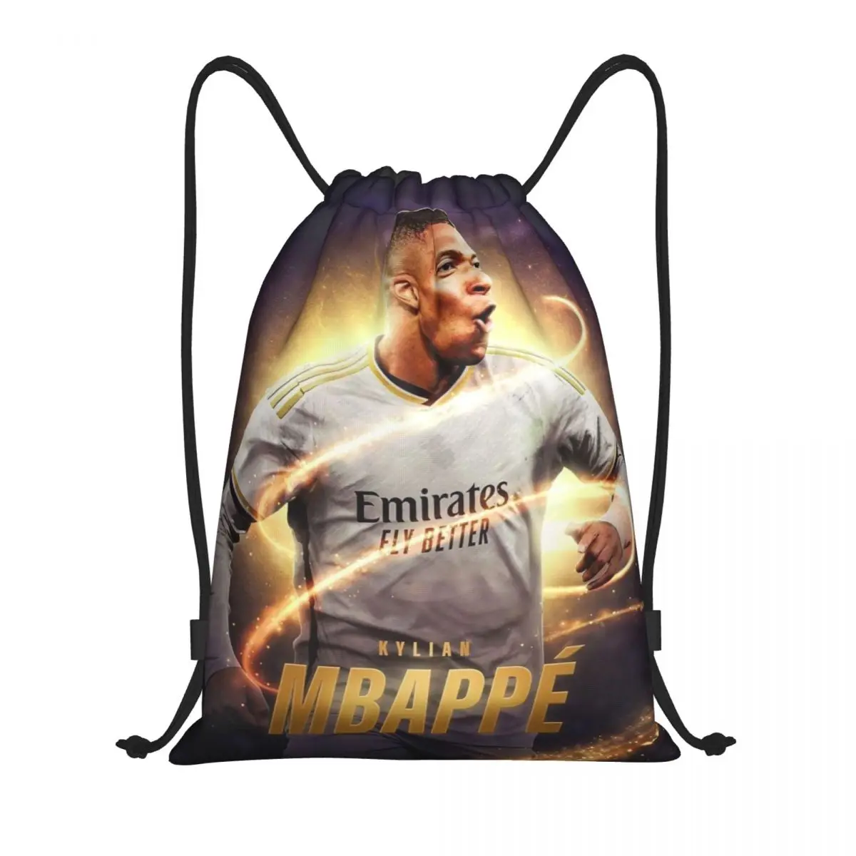 Kylian Mbappe Drawstring Backpack Sports Gym Bag String Sackpack for Cycling