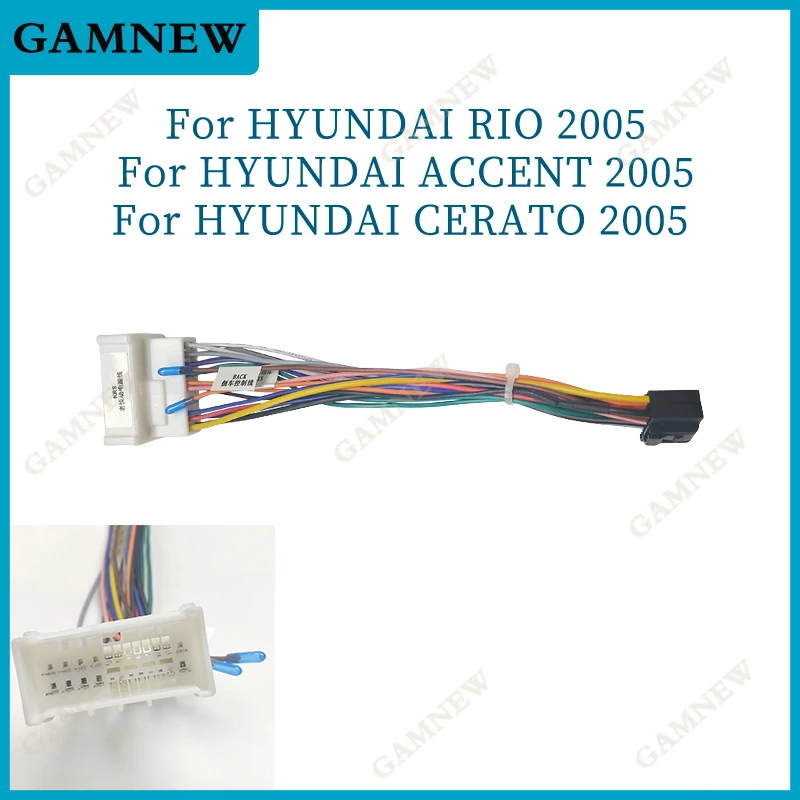 Car Audio CD/DVD Player 16PIN Android Power Cable Adapter For Hyundai Accent Tucson Mistra KIA K3 KX5 Radio Wiring Harness