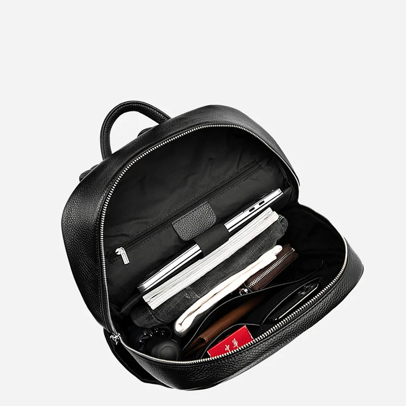 Retro Genuine Leather Men's Backpack Handmade Classic Schoolbag Sports Storage Leisure Backpack Laptop Day Bag Pack Large