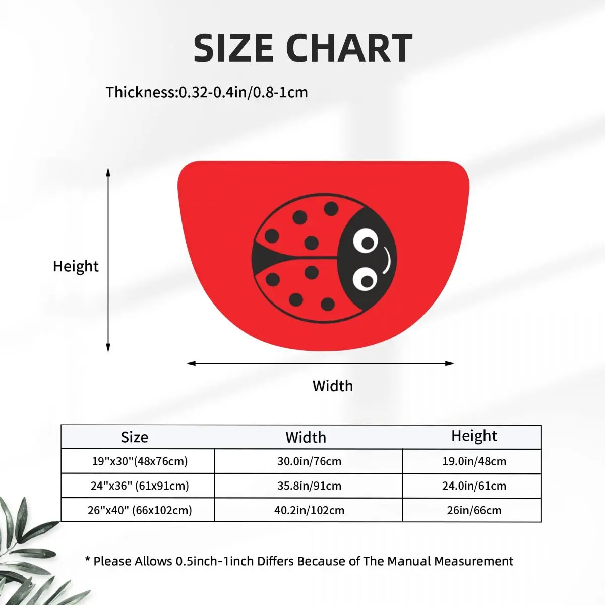 Ladybug Girl Soft Flannel Half Round Doormat Non Slip Bathroom Mat Absorbent Floor Carpet for Home Bedroom