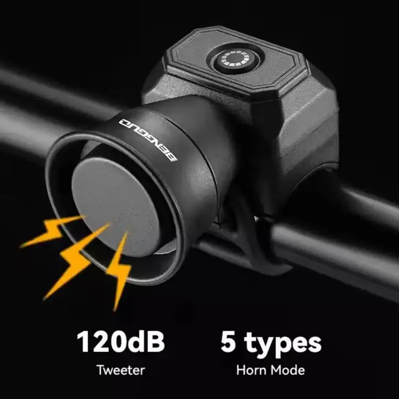 Electric Bicycle Horn 120DB Super Loud Sound IP4 Waterproof Type C Rechargeable For Road Mountain Biking Daily Commute▪ view 4