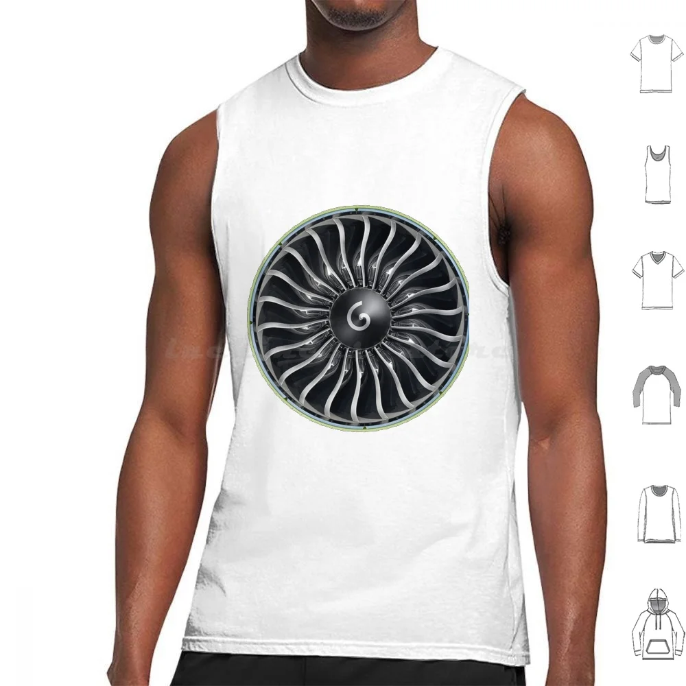 Ge90 Jet Engine Tank Tops Print Cotton Ge90 Jet Engine Plane Boeing Airbus Turbine