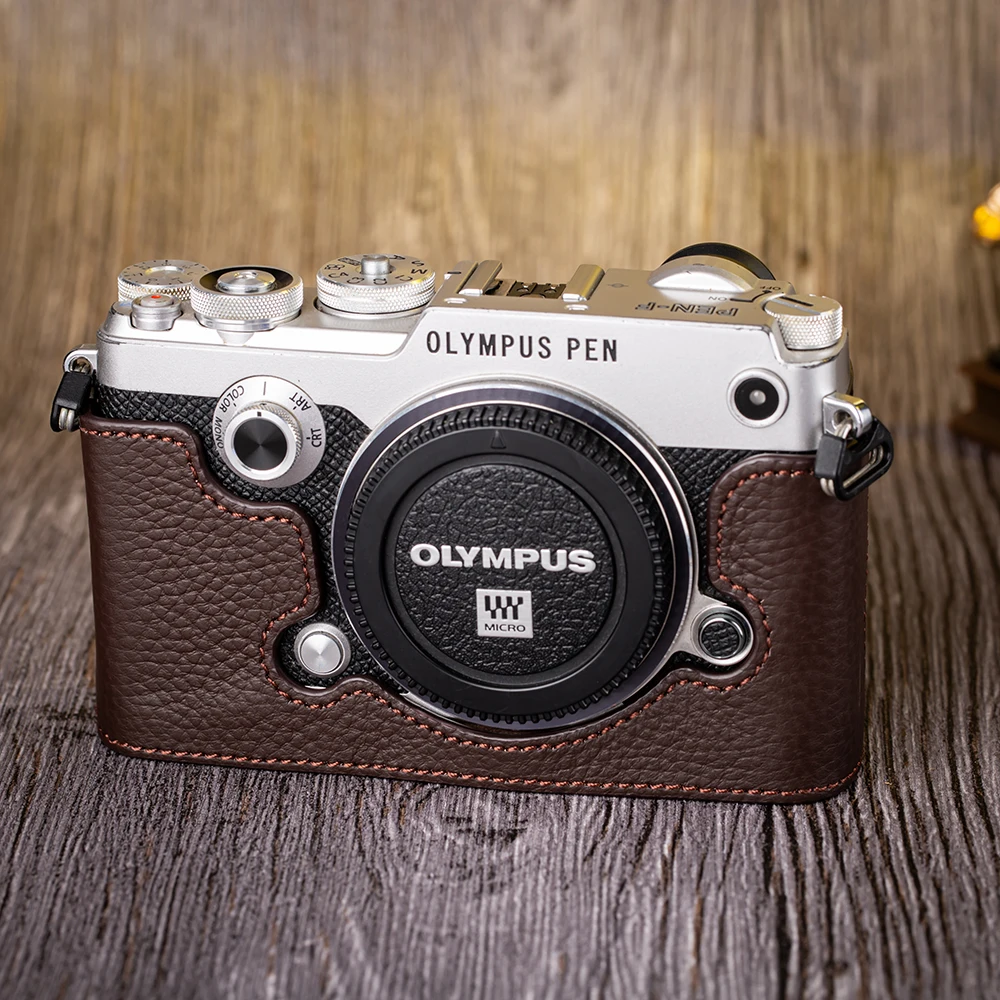 

F Cover Bag For OLYMPUS PEN-F Case Protective Case Leather Camera Bag Genuine Leather Camera Half Case Photography Accessories