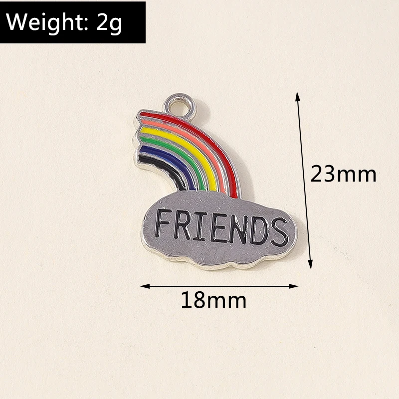 Leslie 20 Stück BFF Regenbogen Beste-Freunde-Anhänger für Schmuckherstellung, Halsketten, Ohrringe, DIY Schmuckgeschenke für Frauen und Mädchen – Detail 2