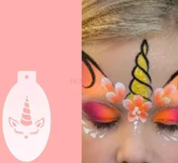 1pcs Facial painting template, painting mold, tattoo printing board, unicorn princess printing board