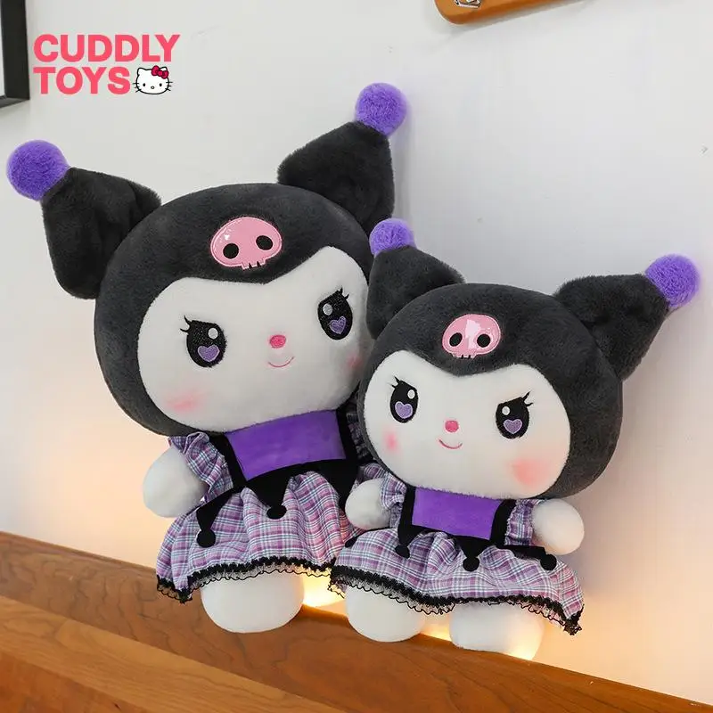 

Kawaii Sanrio Kuromi плюшевые игрушки куклы аниме мультфильм девушка сердце милая мягкая хлопковая Подушка декор комнаты куклы Kuromi для девочек Подарки