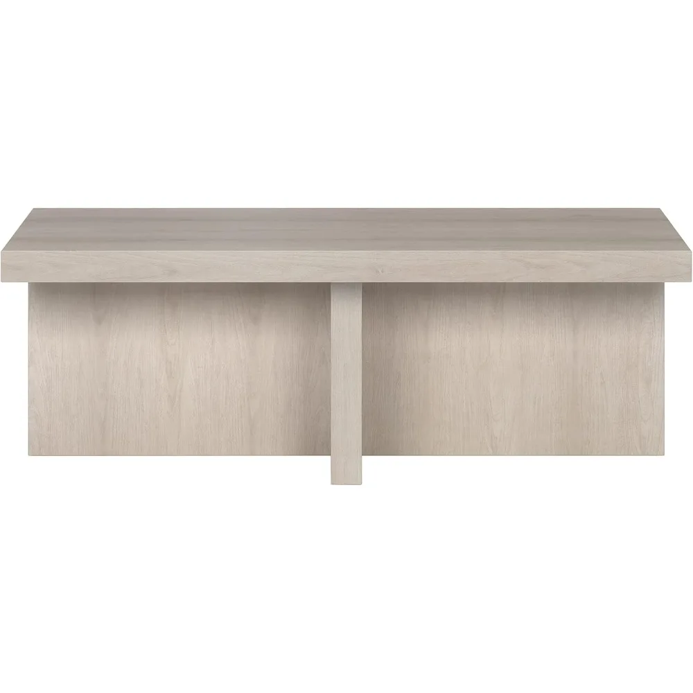

44" Wide Rectangular Coffee Table in Alder White, for Home, Living Room, Bedroom, Entertainment Room, Office - Modern Multi-Spac