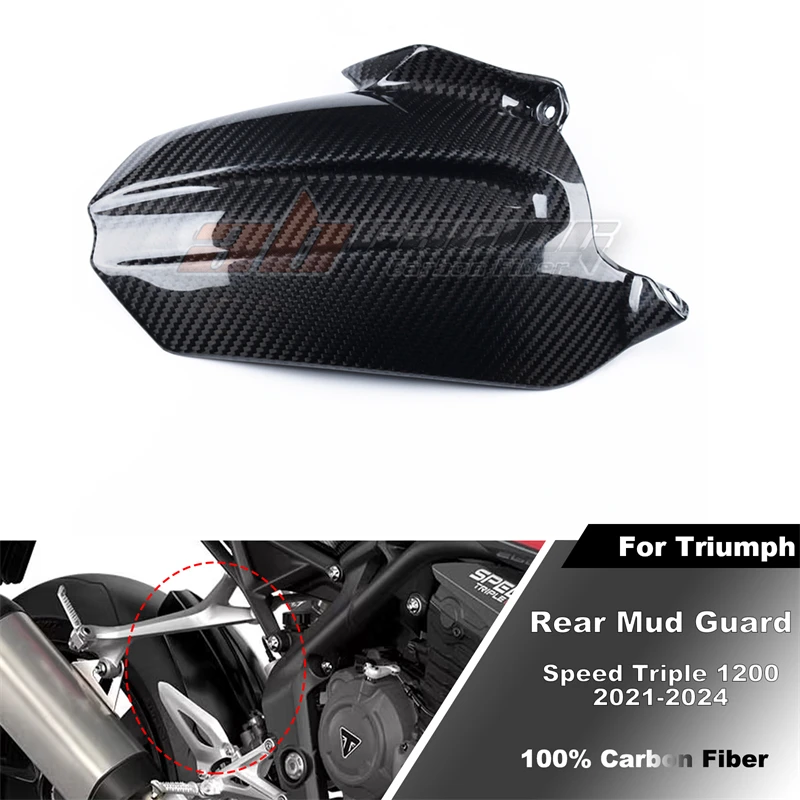 Rear Hugger Mud Guard Fender Fairing Cowl For Triumph Speed Triple 1200 2021+ Full Twill & Forged Carbon Fiber 100%