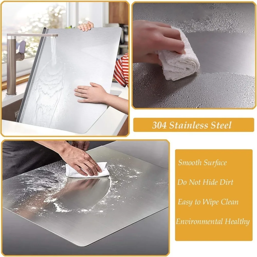 Food Grade Stainless Steel Chopping Board 304 Cutting Board Non-slip Edge Suitable for Cutting Vegetables Pastries Kitchen Tools