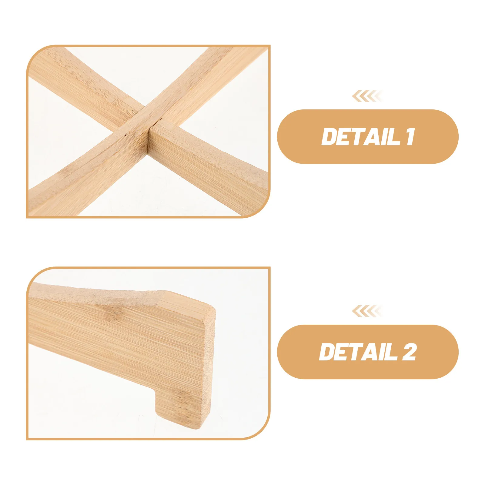 Large Four Leg Shape Wood Plant Tray Detachable Cross Shaped Flower Pot Stand Drip Tray for Indoor Outdoor Potted Plant Drainage