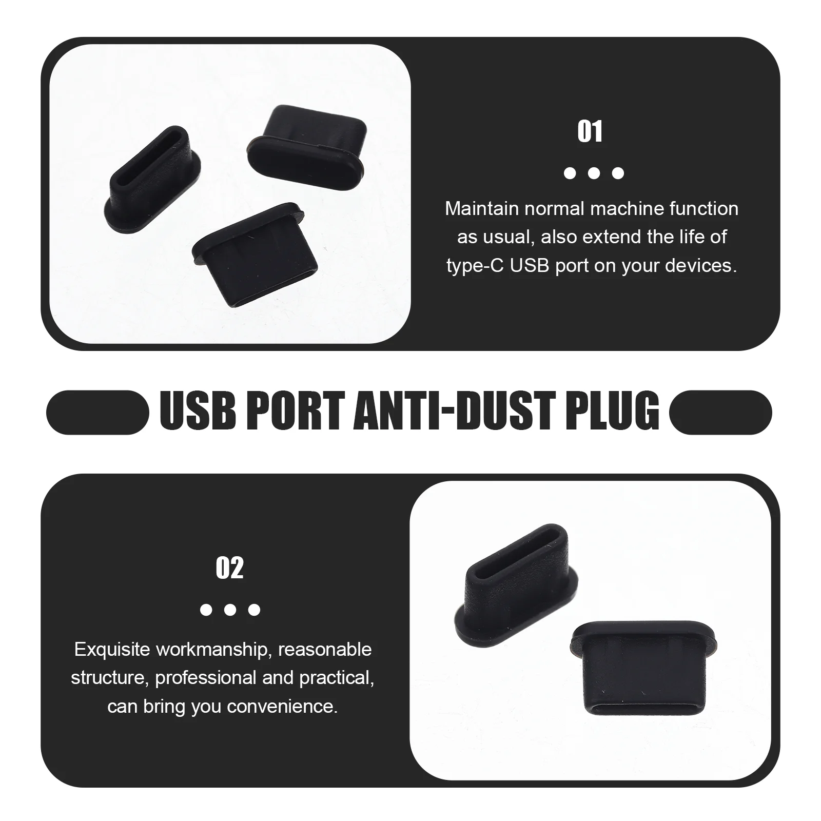 30 Pcs Type-c Dust Plug Data Cable Chargers Stopper Caps Cover USB Silica Gel Phones