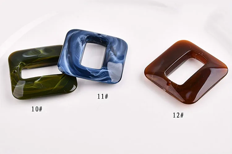 Jade Turquoise ABS Resin Material DIY Round Square Jewelry Earrings Earrings Sweater Chain Necklace Accessories