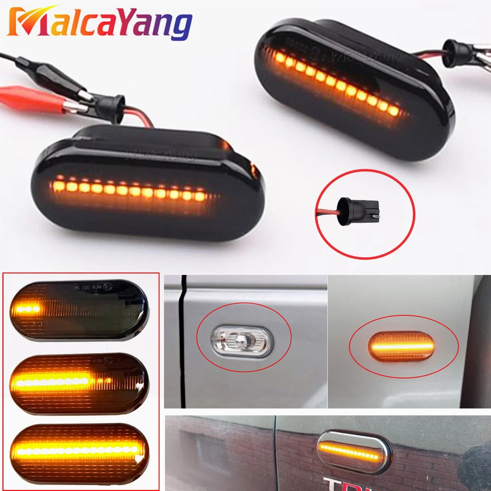 2PCS LED Dynamic Side Marker Light Sequential Flowing Turn Signal Lamp for Ford C-Max Focus MK2 Fusion Fiesta MK6 Galaxy