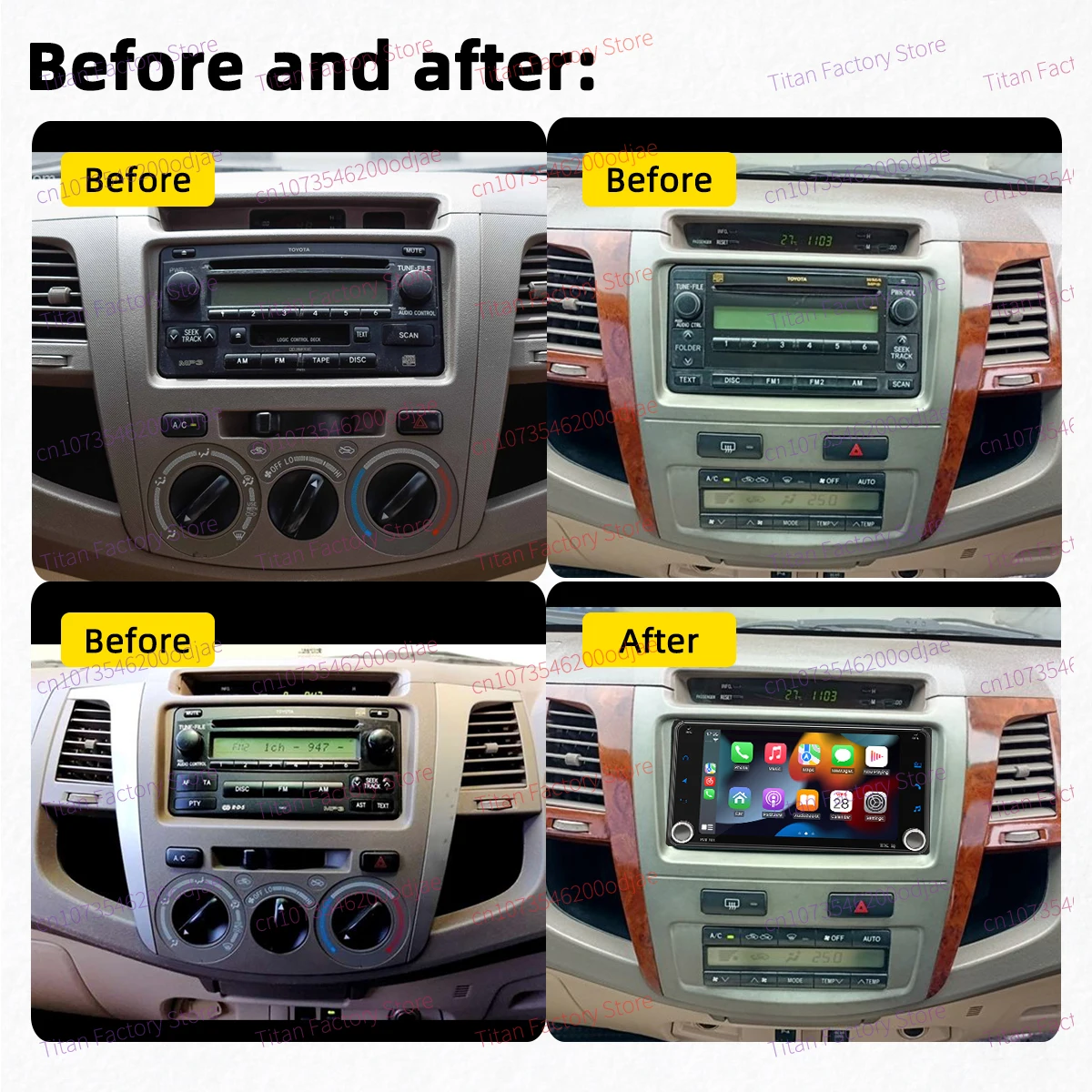 راديو 2 Din لسيارة Toyota Fortuner 2004-2015 شاشة 7 بوصة أندرويد سيارة الوسائط المتعددة اللاسلكية Carplay أندرويد وحدة رأس السيارات ستيريو #3