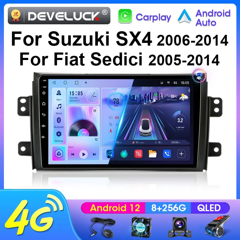 

Android 12 Car Radio For Suzuki SX4 2006-2013 Fiat Sedici 2005-2014 2 Din Stereo Multimedia Video Player GPS 4G Carplay Auto DSP