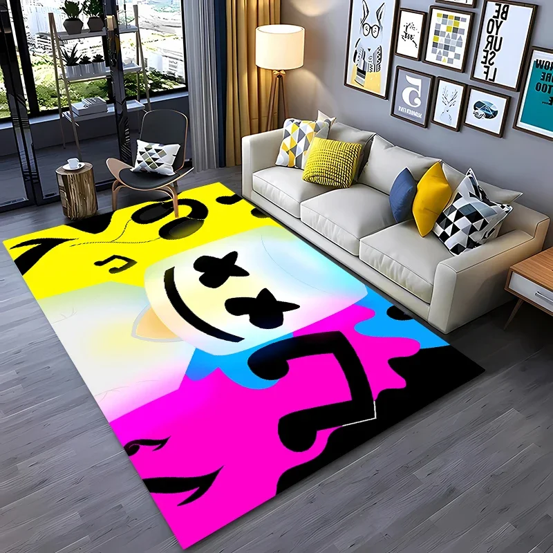 Mysterious M-Marshmello Band Printed Carpet for Living Room Bedroom Hallway Long Strip Anti-slip Rug Sofa Doormat HomeDecor Mat