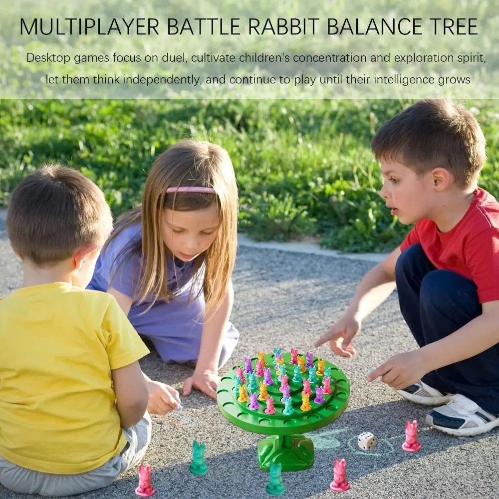 Early Education Balance Math Game Toys Interactive Parent-Child Balanced Tree Toy Rabbit Astronaut Stackable Montessori Toy Kids