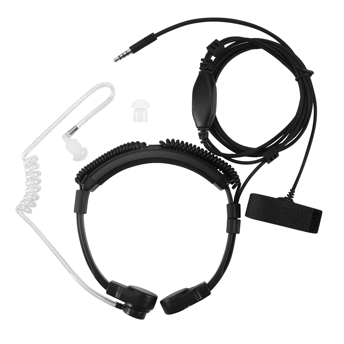 

3.5mm Adjustable Throat Mic Earphone Microphone Covert Acoustic Tube Earpiece Headset With Finger PTT for iPhone Android Mobile