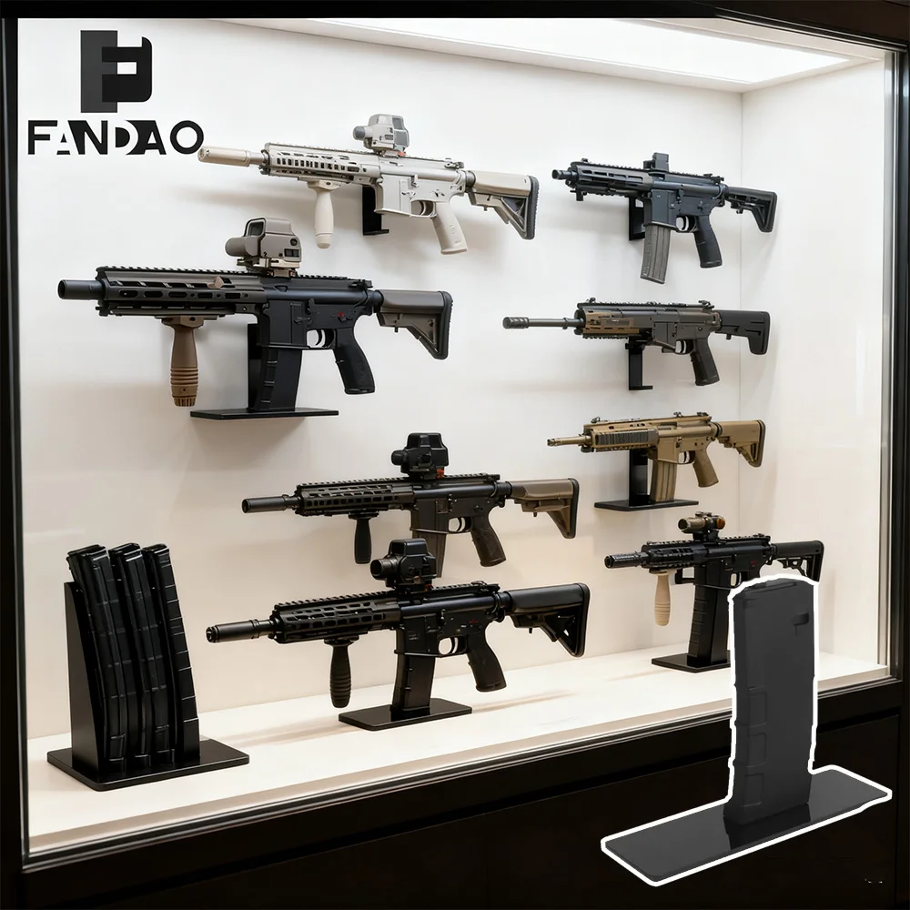 

Tactical AEG Display Stand AR Rifle Magazine Decorative Display Gun rack Glass Base with Non-Slip Pads Compatible with M4 AR15