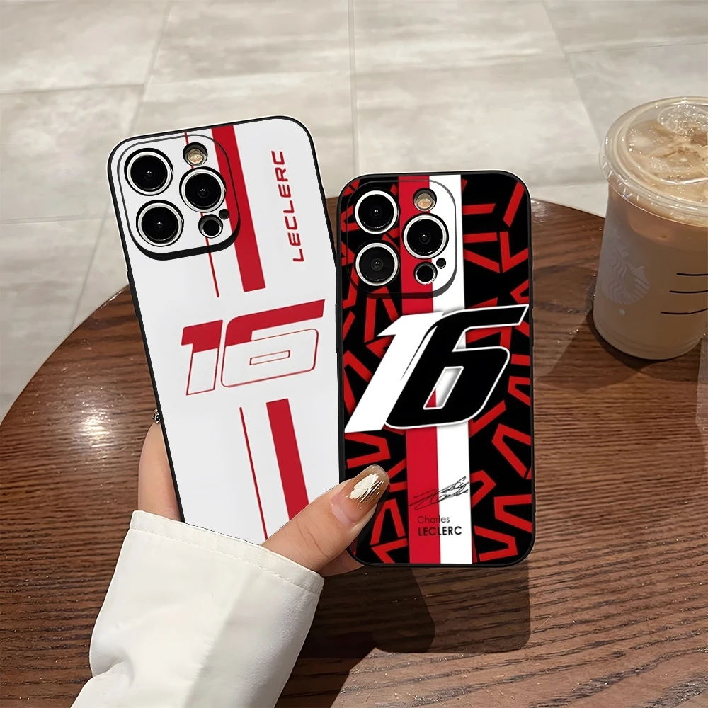 حافظة هاتف Charles Leclerc 16 F1 لهاتف 15 Pro Max Iphone 14 Pro Max 12 16 13 Pro 11 Xr X Xs 8 7 Plus غطاء خلفي #1