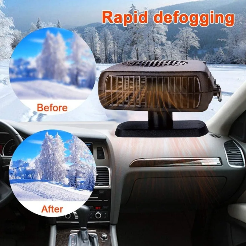 

2 in 1 Car Heater Portable Electric Car Heater Windshield Demister Defroster for Cars Trucks Winter Heating Fan