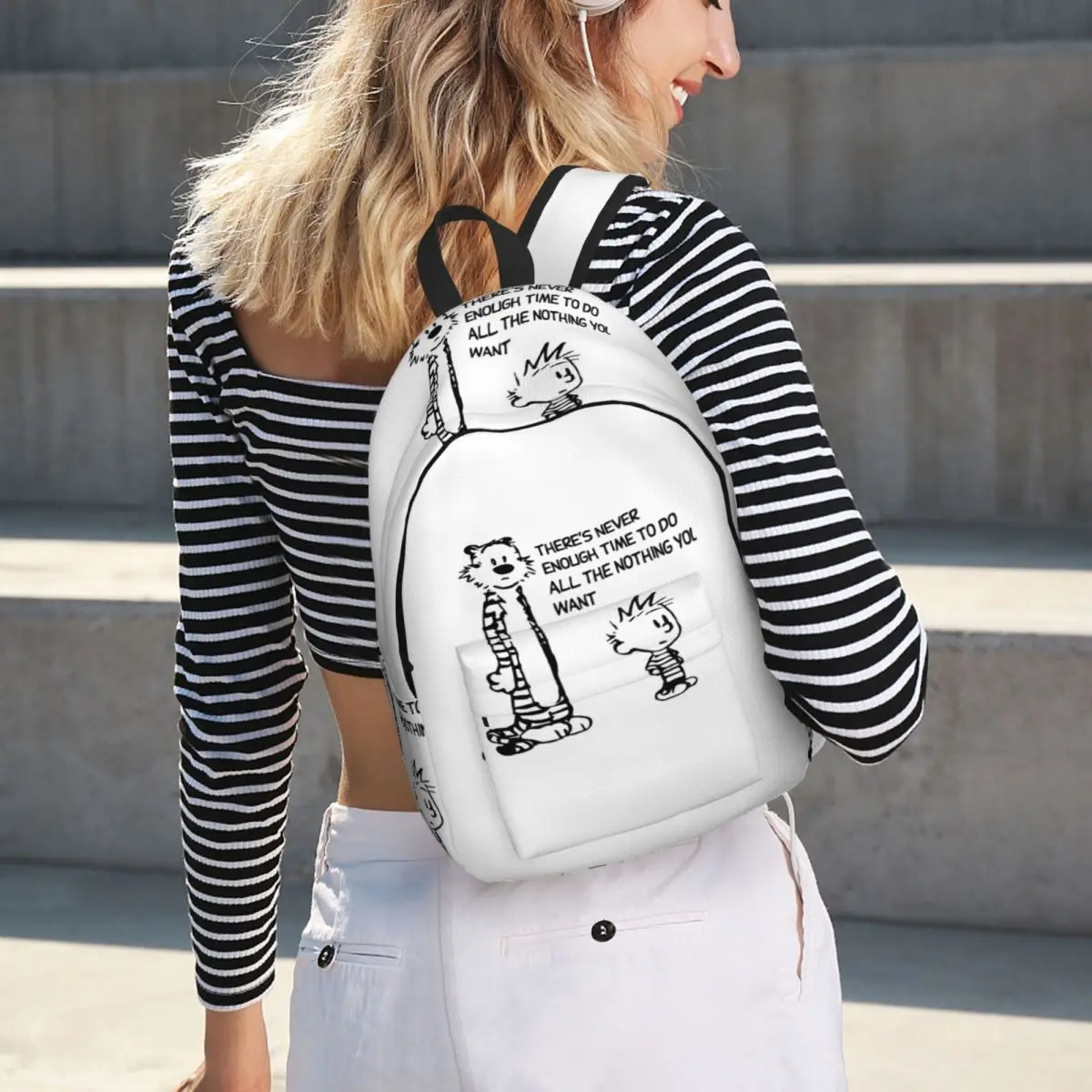 

Calvin Hobbes Backpack Hot Sale Daypack Large Capacity Children BookBag School Bag Shoulder Bags for Men Women