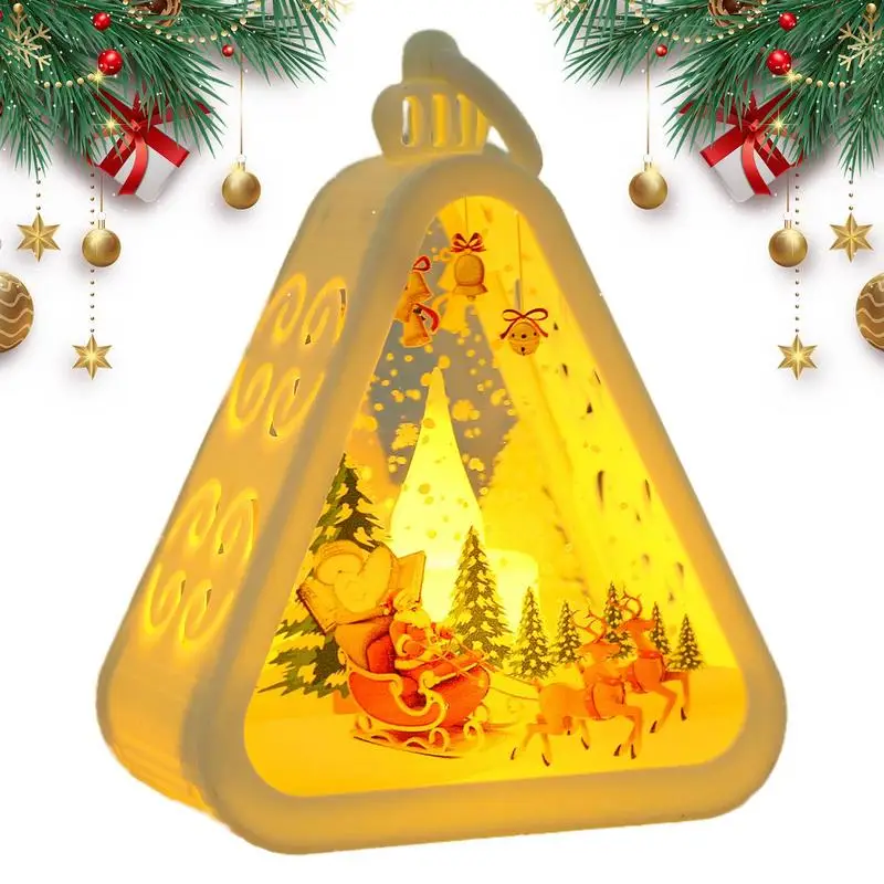 Christmas Tabletop Lamp Christmas Indoor Pendant Light Warm Glow Light Lamp Stand Battery-Powered Nursery Sleep Light For Indoor