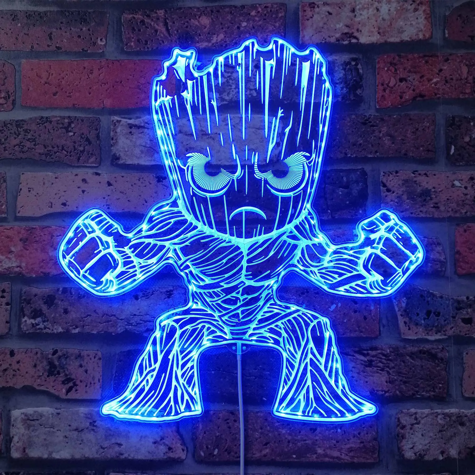 Groot Dynamic Edge RGB LED Light Sign, Game Room Decor, Gaming Night Light