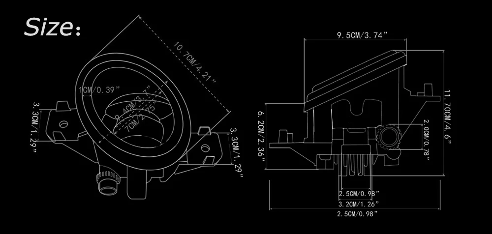 LED Fog Lights Assembly for Nissan Pulsar 5-Doors C13 VI 2014 2015 2016 2017 PTF with Clear Lens Angel Eye DRL Car Fog Lamp 30W detail image 5