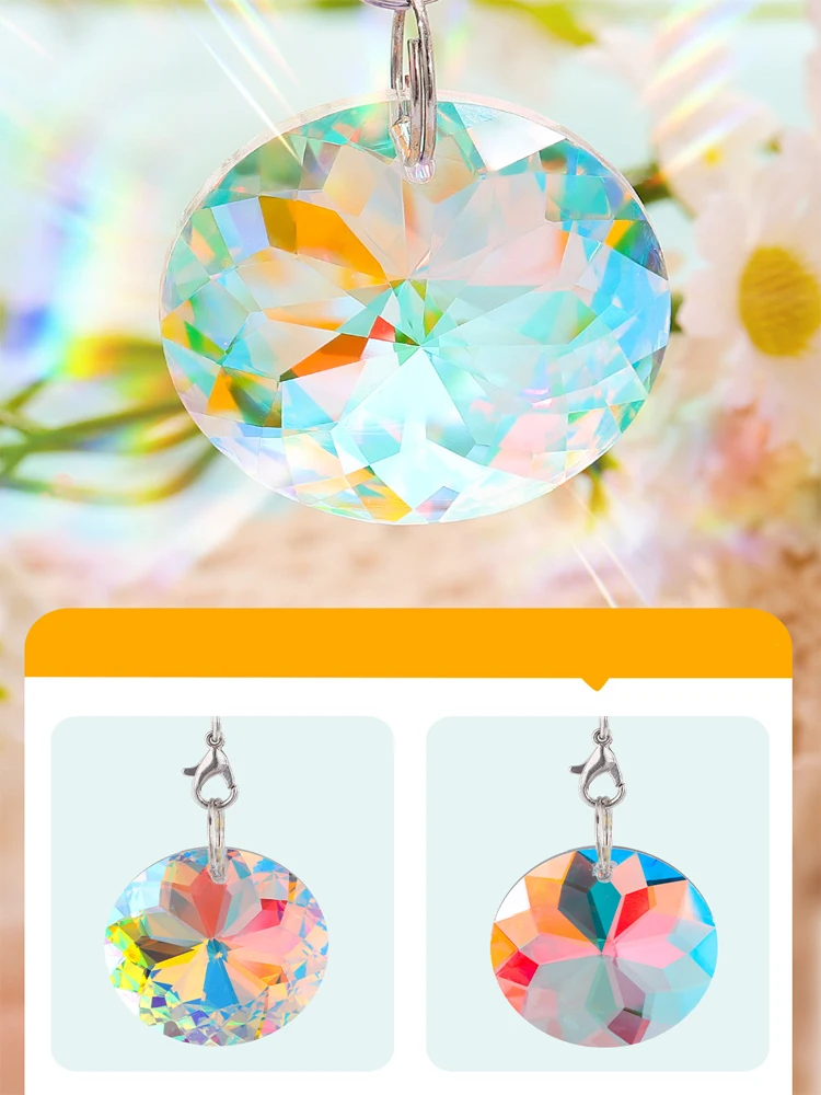 12 Teile/schachtel Hängen Kristall Anhänger Garten Suncatcher Regenbogen Prisma Kristall Kette für Fenster Tropfen Glocke Weihnachten Baum Wohnkultur – Detail 8