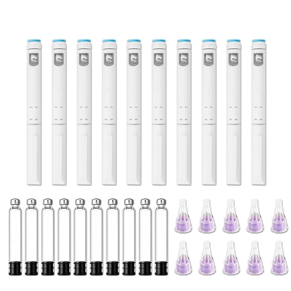 10 stuks Wegwerp Pen Injector met 3ml Cartridges Set Draagbare Insuline Injectiepennen Peptide Pen Dosiscontrole Injectiepennen