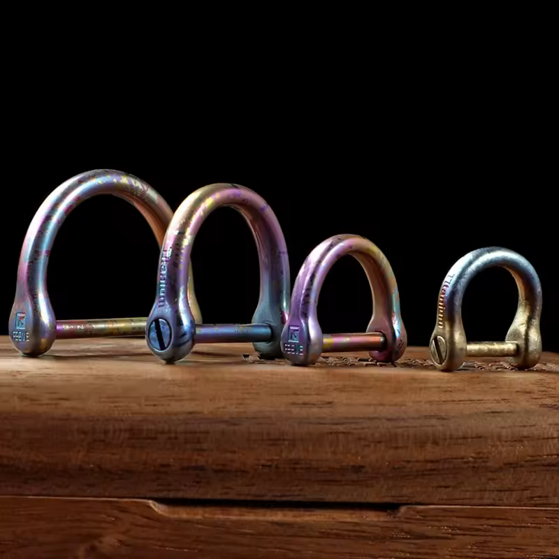LLavero de hebilla de titanio D, llavero de coche anodizado de herradura de lujo, llaveros, anillo EDC, accesorios de herramientas, joyería de regalo al por mayor