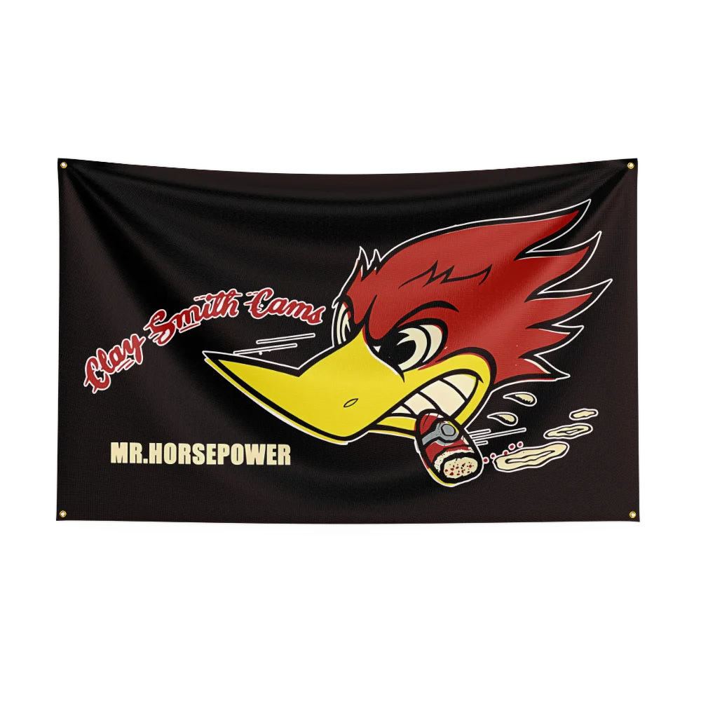 3x5 Ft Mr.Horsepowers Clay Smith Cams Flag Polyester Printed Horsepower Flags for Room Garage Decor