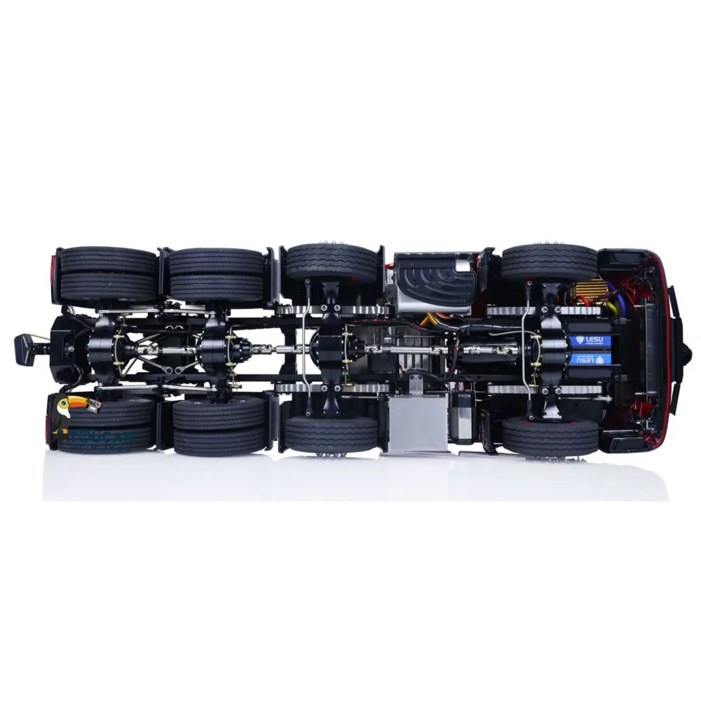 RTR LESU RC 1/14 トラクタートラック メタルシャーシ 8×8 DIYキャビンカーモデル ライト・サウンド・スモークユニット付き 組み立て済みおもちゃ ギフト THZH1509