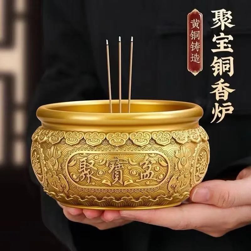 HT  All brass cornucopia incense burner living room wealth gathering feng shui ornament offering wholesale