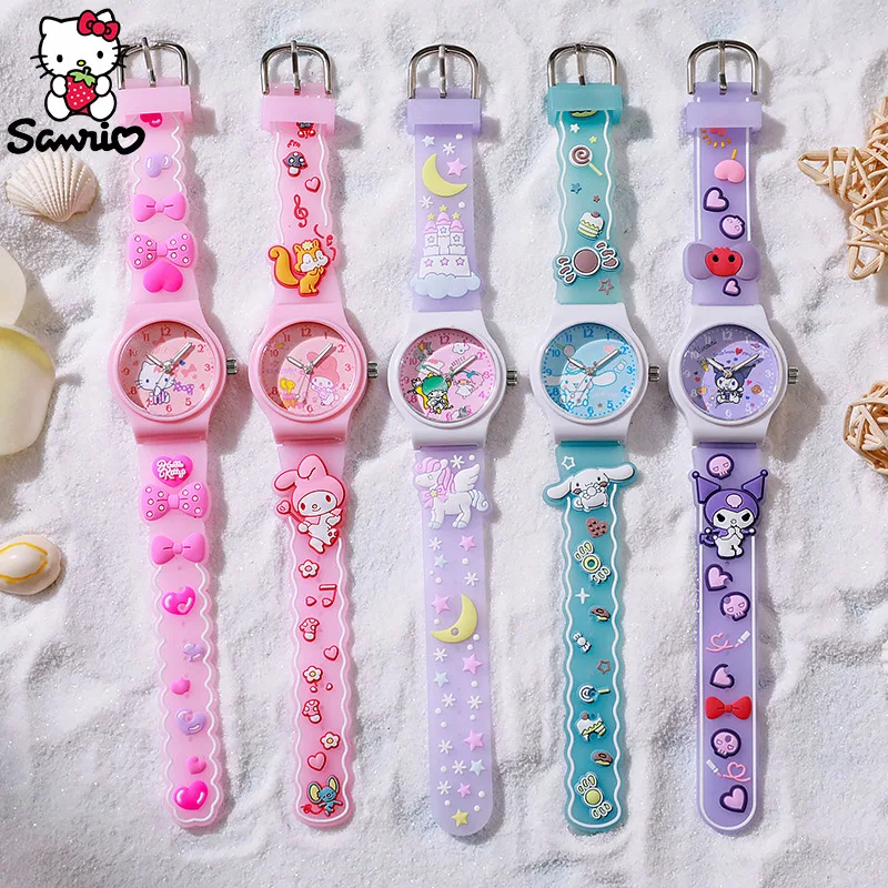 Sanrio Accessories Cinnamoroll Wrist Watch Kuromi Watches Hello Kitty Electronic Led Clock Student My Melody Kid Toy Girl Gifts