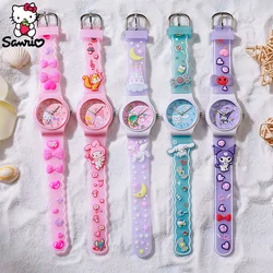 Sanrio Accessories Cinnamoroll Wrist Watch Kuromi Watches Hello Kitty Electronic Led Clock Student My Melody Kid Toy Girl Gifts