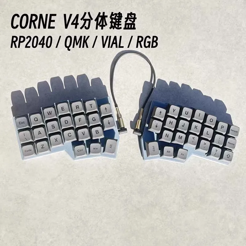 Corne V4 Split Keyboard RP2040 RGB Hot Swap Support QMK/VIAL Split Keyboard Kit with 3.5mm Audio Line Customized PC Gamer Gifts