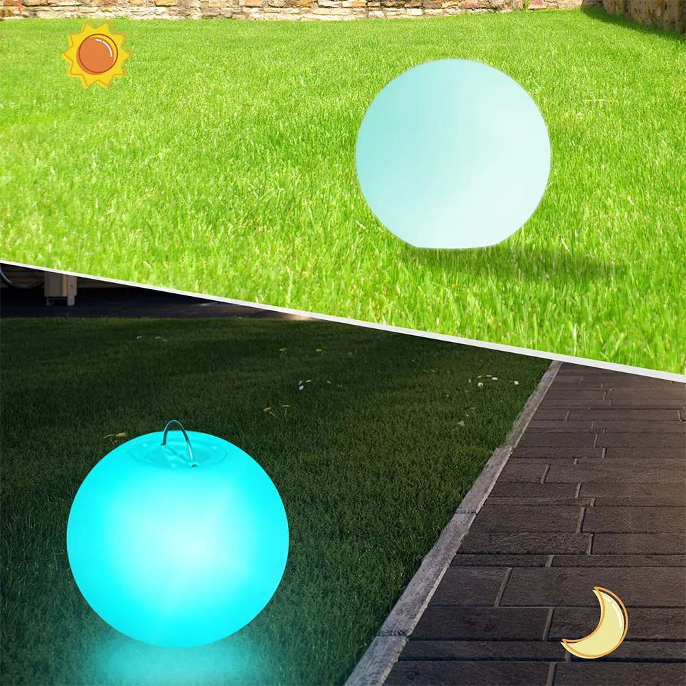 LED Glowing Ball Night Light 16 Colors Floor Street Lawn Lamp Remote Control Swimming Pool Party Lamp for Garden Yard Pool Decor